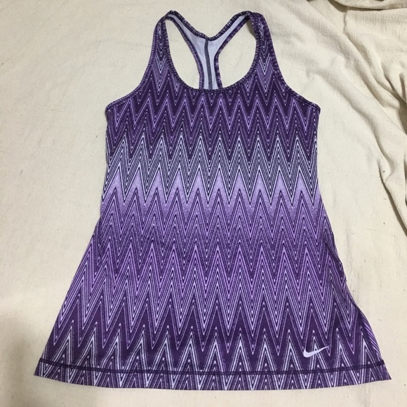 Nike Tops - Nike Drifit purple zigzag racerback Tank Top